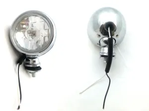 Комплект от 2бр. хромирани бели кръгли халогени 12v за кола ролбар 4x4 джип мотор 3.5 инча 9см