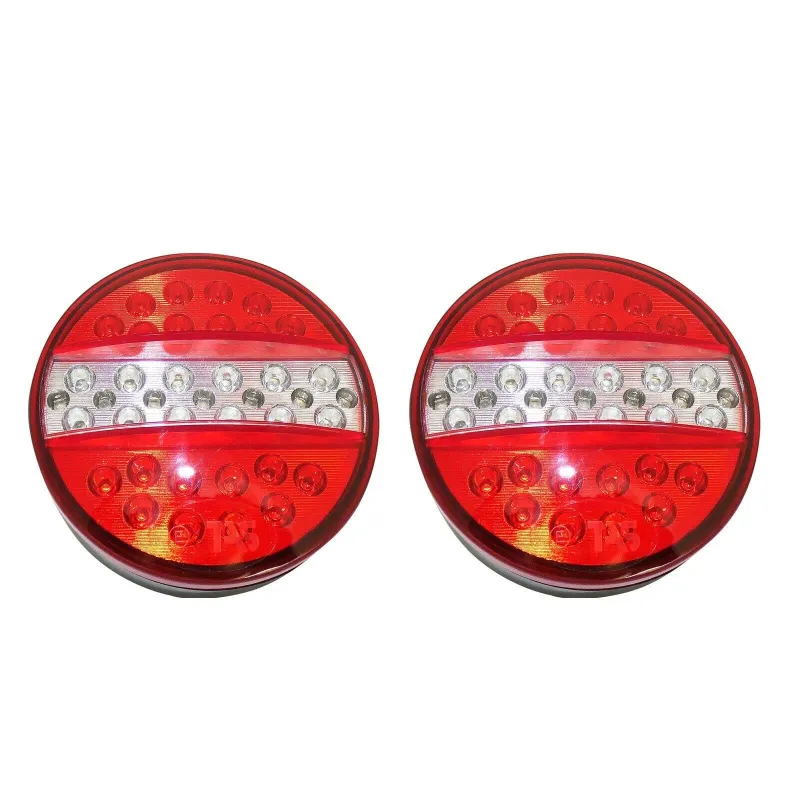 Комплект 2бр. LED Диоден стоп тип хамбургер 24V ЧЕРВЕНО-БЕЛИ ЗАДНИ СТОП СВЕТЛИНИ - 0