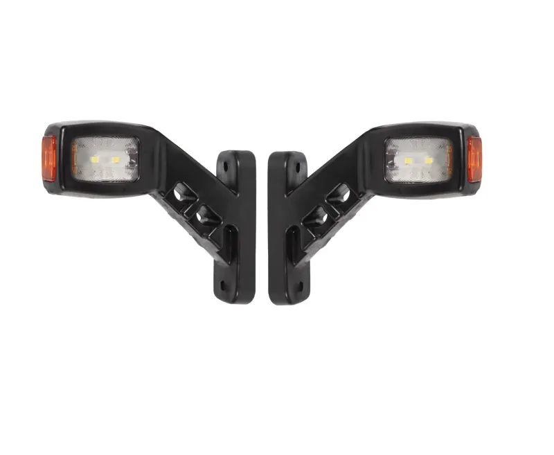 Комплект от 2бр. LED странични гумени рогчета маркери габаритни светлини за камион тир ремарке 12V - 24V - бяло oранжево червено - 0