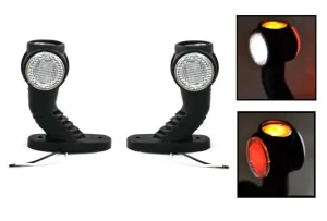 Комплект от 2бр. LED Лед габарити светлини тип рогче за камион ремарке тир бус 12V-24V