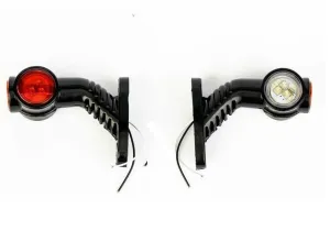 Комплект от 2бр. Рогчета Гумени Странични Маркери Габаритни Светлини за Камион ТИР Ремарке 130mm 12V-24V