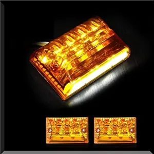 Комплект от 2 броя LED плафони за регистрационен номер бял с оранжево/жълта позиция - 12V - за ремарке каравана бус ван трактор и др.