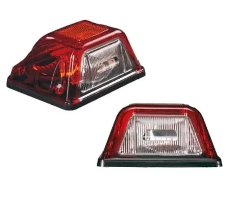 Комплект от 2 броя Плафон за регистрационен номер с крушка червен 12-24V за камион, ремарке, каравана, бус, трактор и др. - 0