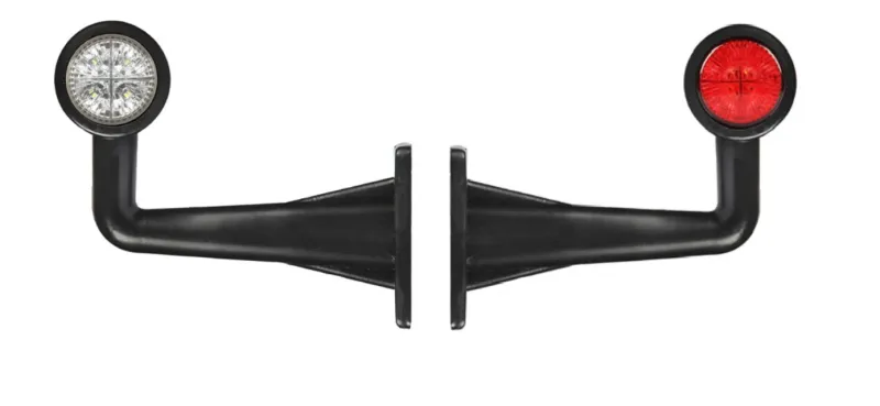 Комплект от 2 броя ЛЕД LED Странични Габарити Габаритни Светлини Тип Рогче за Камион Ремарке Тир Бус Ван Каравана и др. 12V - 24V бяло-червено - 0