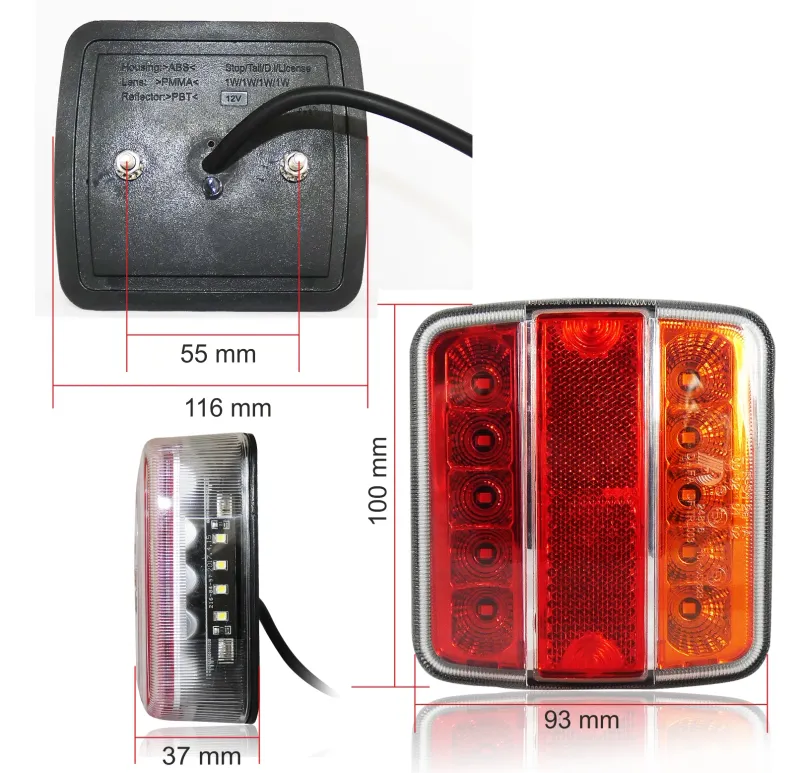 Комплект LED Диодни Стопове 12V 24V Волта бус камион ТИР ремарке - 0