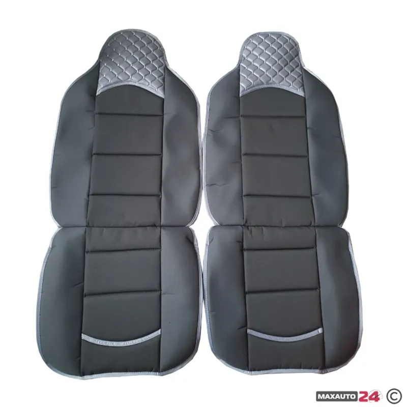Комплект универсални калъфи за седалки на МПС - 2бр/к-т - черно със сиво - 0