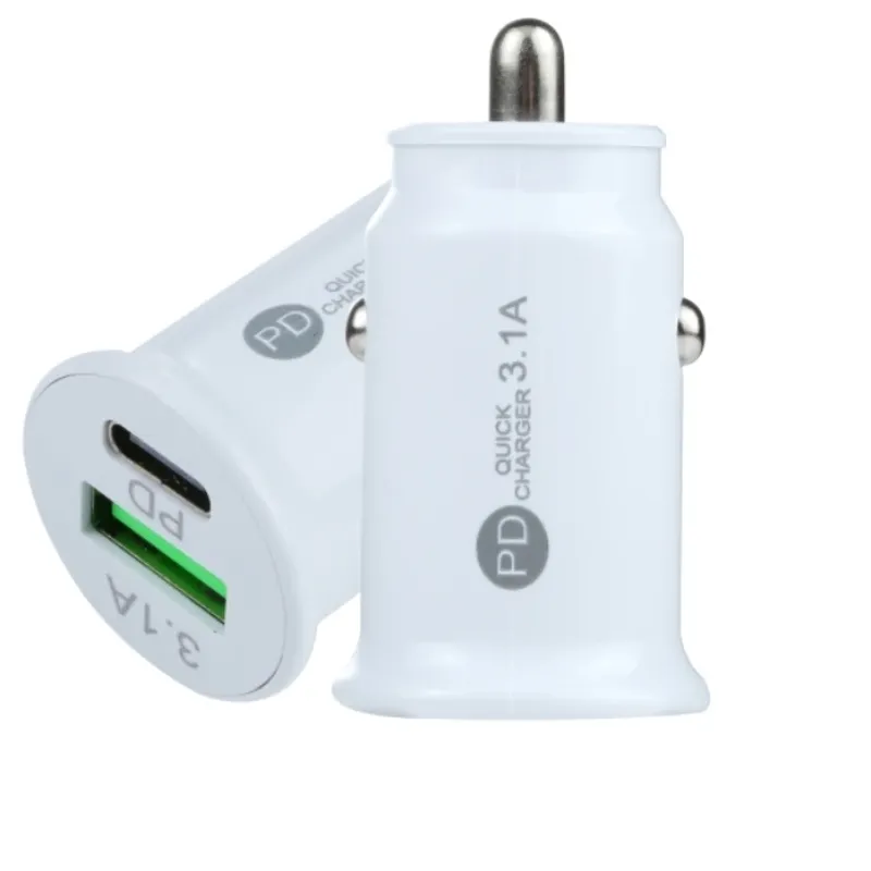 АДАПТЕР ЗА ЗАПАЛКА PG320 БЯЛ/ЧЕРЕН USB+TYPE C - 0