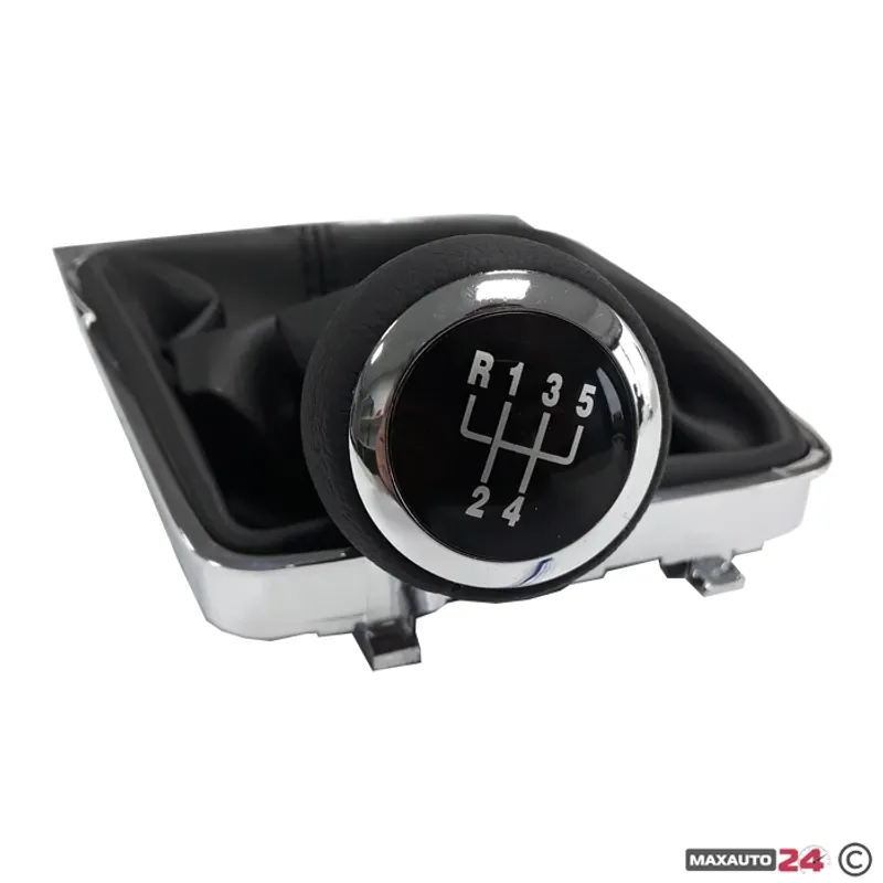 Топка за скоростен лост с маншон съвместима с VW Passat B6 06-12 с 5 скорости - черен конец - 0