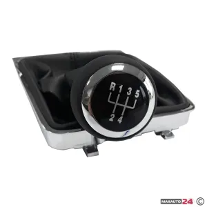 Топка за скоростен лост с маншон съвместима с VW Passat B6 06-12 с 5 скорости - черен конец