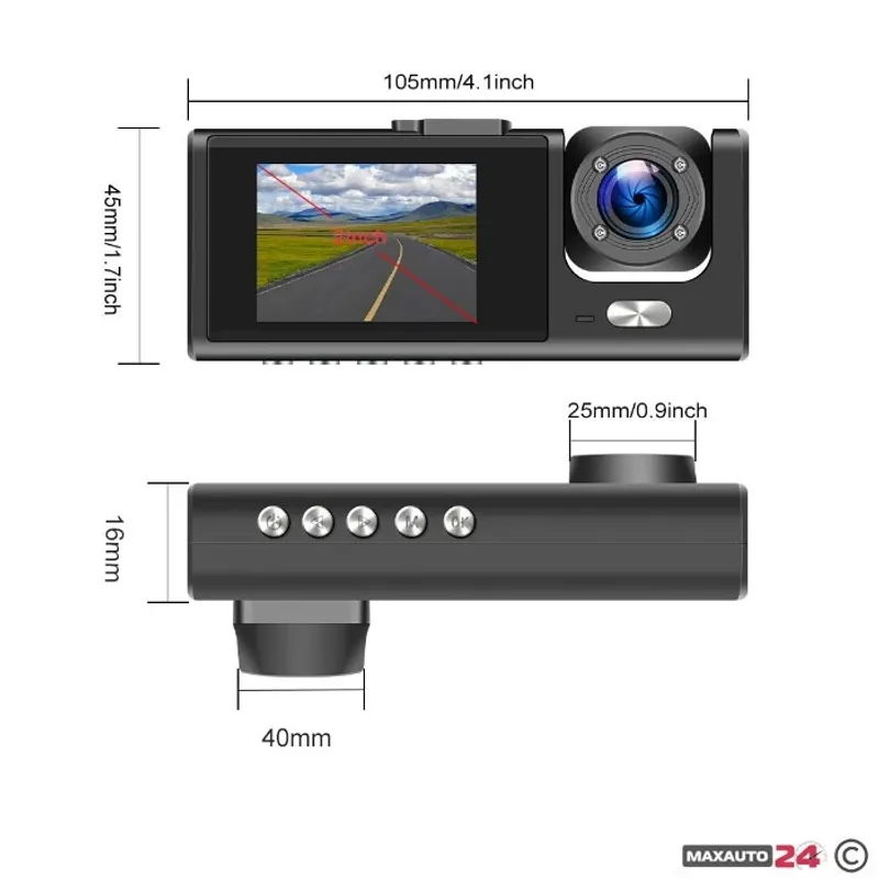 Видеорегистратор с 3 камери - 015 - 0