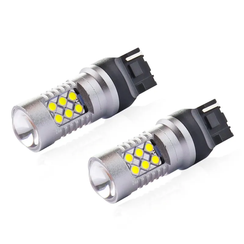 Комплект от 2бр. LED Лед Диодни крушки T20 W21W Canbus 3030 24SMD 12V-24V бяла светлина - 0
