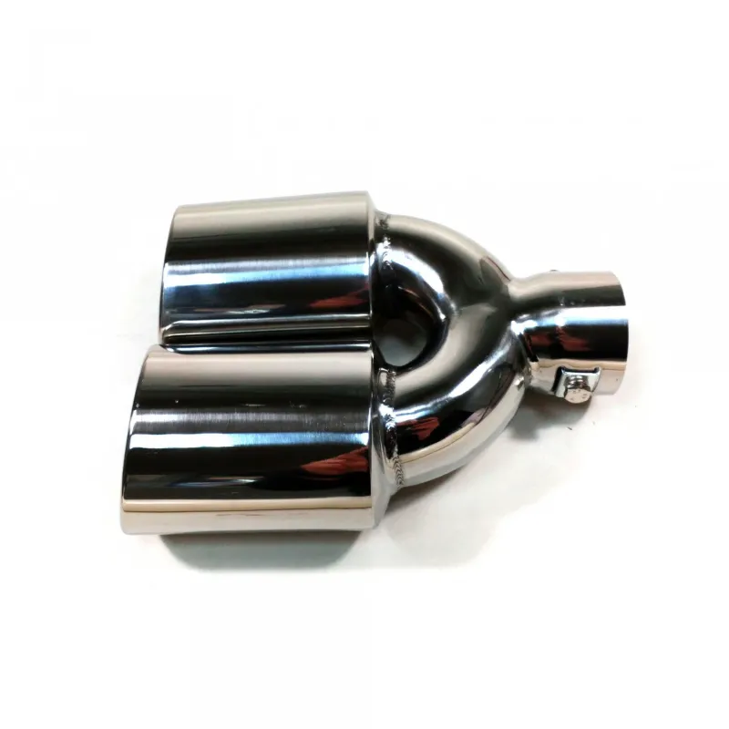 Универсален двоен накрайник за ауспух на автомобил, 35-55 мм, Дължина 20см - 0