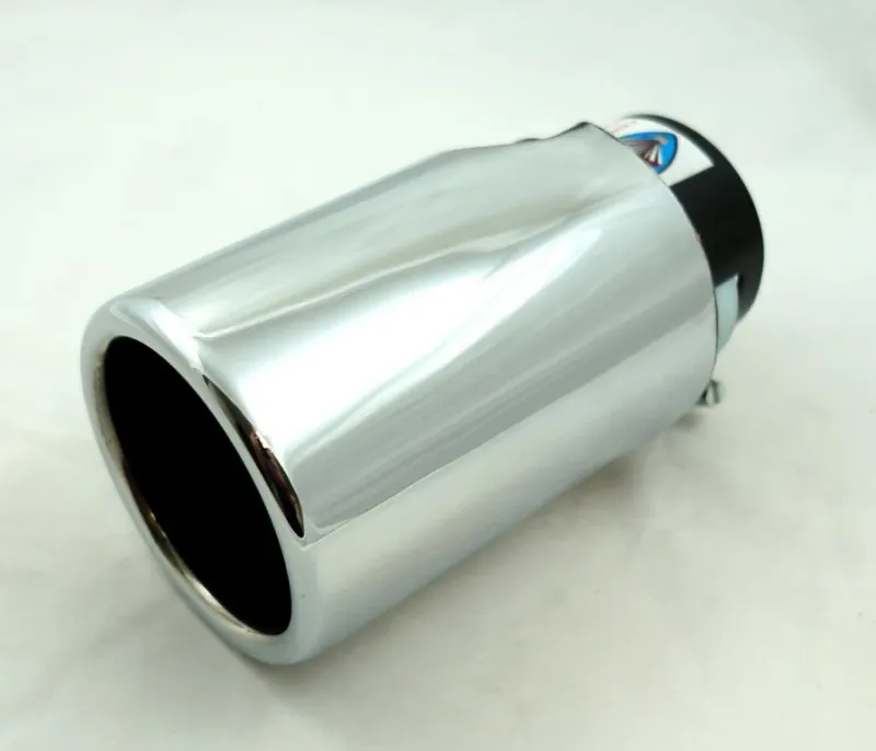 Универсален накрайник за ауспух на автомобил, 38-57мм, Дължина 14.5см, Хром - 0