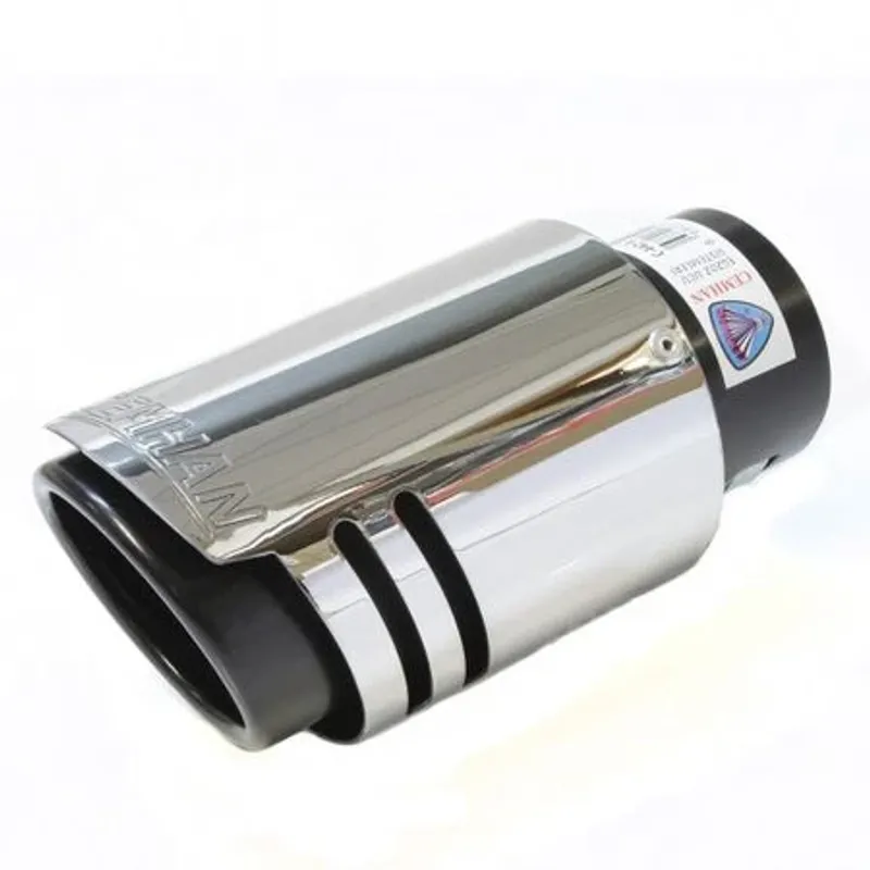 Нов Универсален Двоен Хромиран Накрайник За Ауспух За Автомобил 57 мм Диаметър - 0