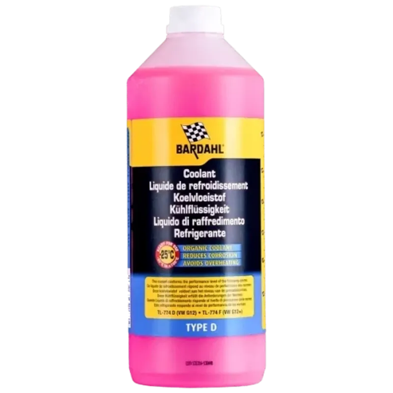 Антифриз BARDAHL - готов за употреба -25°С. Type D, червен 1л - 0
