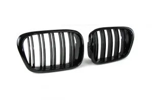 Двойни Бъбреци Решетки За БМВ BMW E39 1995 - 2003г. Черен Гланц Лак