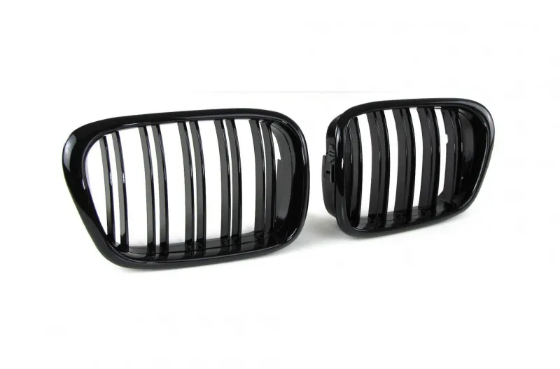 Двойни Бъбреци Решетки За БМВ BMW E39 1995 - 2003г. Черен Гланц Лак - 0