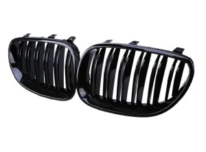 Двойни Бъбреци Решетки За БМВ 5-Серия BMW E60 E61 Черен Гланц Лак М5 2003 - 2011