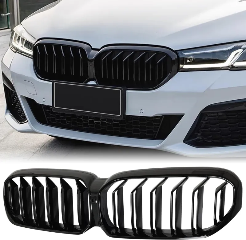 Двойни Бъбреци Решетки За BMW 5 SERIES G30 G31 LCI БМВ 5-та Серия Facelift BMW G30 G31 G38 2020г.-2023г. Черен Гланц Лак - 0