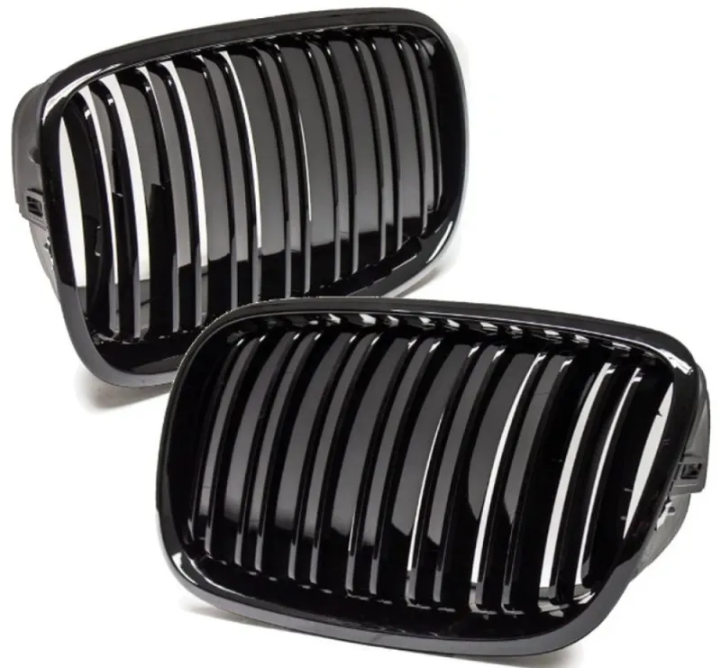 Двойни Бъбреци Решетки За БМВ BMW X5 X6 E70 E71 E72 2007-2014 Черен Гланц Лак - 0