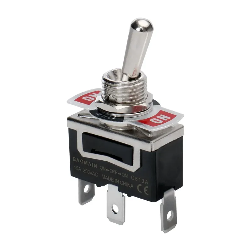 ЦК ключ превключвател с 3 позиции ОN-OFF-ON 10A с 3 извода - 0