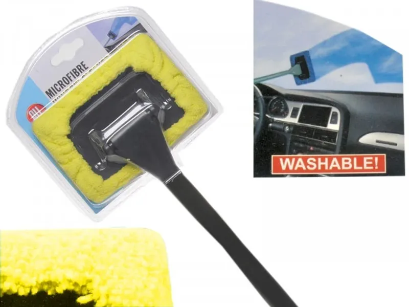 Микрофибърна кърпа с дръжка за почистване на стъкла прозорци - 0