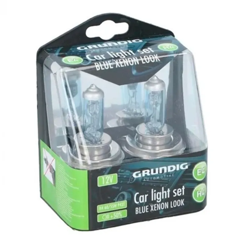 Комплект от 2 бр. халогенни бели крушки за фар H4 12V Grundig - 0
