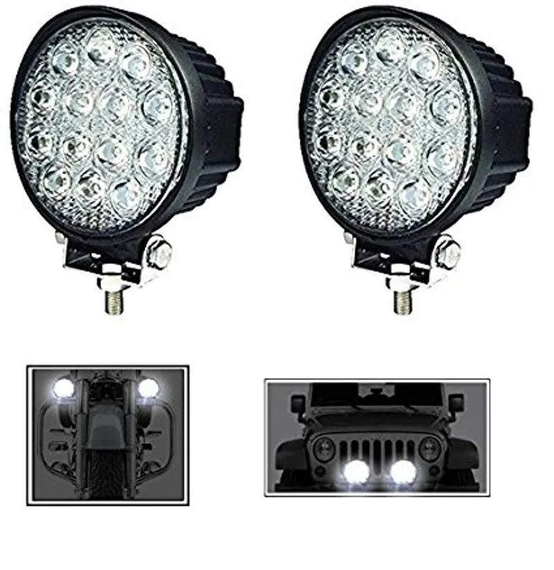 Универсален 42W Лед LED Халоген Фар Работна Лампа 12V - 24V за автомобил офроуд бус ван камион - 0