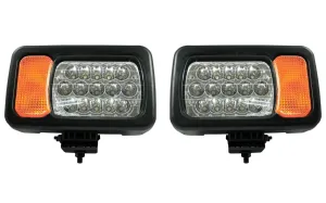 Комплект LED фарове - къси / дълги светлини, мигач, рефлектор - подходящ за трактор, комбайн, багер и др - 16 диода