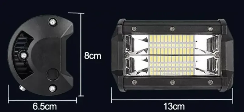 13 См 72W Мощен Лед Диоден Бар 24 Led Халоген Лампа Прожектор 12V 24V - 0