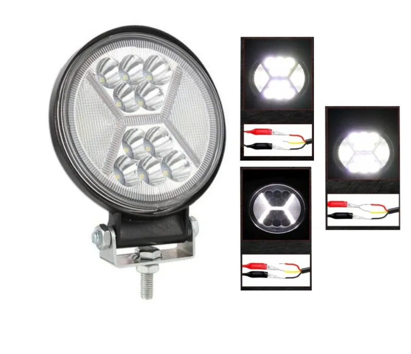 Универсален 126W Лед LED Халоген Фар Работна Лампа 12V - 24V бяла светлина + блиц мигаща бяла светлина за автомобил офроуд бус ван камион - 0