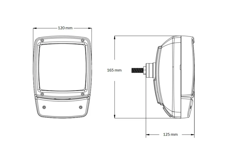 Ляв LED Фар с Мигач, Подходящ за Трактор, Комбайн, Багер, Снегорин и др - 4 диода, 12W, 1000lm - 0