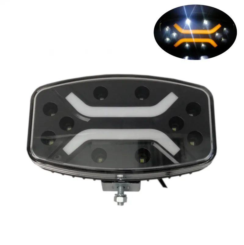 LED ЛЕД Високомощен диоден фар халоген лампа 12V - 24V бяло-жълто за АТВ джип камион трактор земеделски и селскостопански машини и др. 245 x 139 x 70 mm - 0