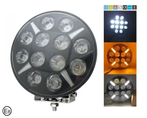 LED Диоден Халоген Фар Бял Оранжев Габарит Ø 218 мм 12V 24V 12 Диода за джип камион трактор багер