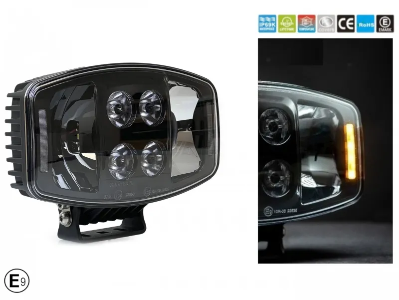 LED ЛЕД 90W Jumbo фар халоген лампа 12V - 24V с DRL parking светлина бяло-жълто за джип камион трактор - 0