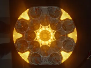 LED Халоген 22см Фар Бяла Светлина + Бяла и Жълта Габаритна 80W 9100lm 12V 24V Е-марк Е9 Бус Ван 4х4 Джип ATV Камион Трактор