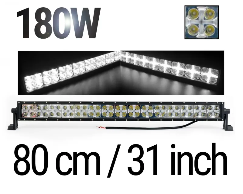 LED Bar 80 см – ЛЕД Диоден Бар Прожектор с дневна светлина CROSS DRL 180W, 12V/24V с 2 режима на работа - 0