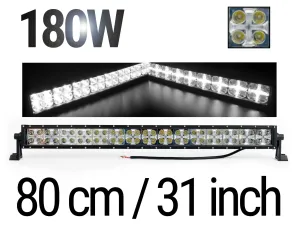 LED Bar 80 см – ЛЕД Диоден Бар Прожектор с дневна светлина CROSS DRL 180W, 12V/24V с 2 режима на работа