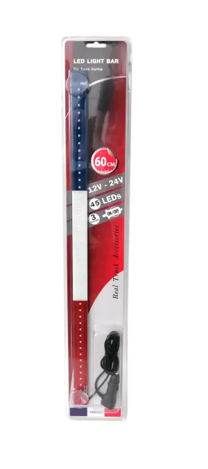 Светещ лед бар 60 cm 45 LED 12V - 24V синьо-бяло-червено FR France Croatia Holland флаг знаме Франция Хърватска Холандия