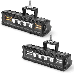 17cm 7Д Диоден Прожектор Led Bar Лед Бар Халоген Бяла Светлина + Габарит бяло - жълто 12V - 24V За АТВ SUF Джип 4х Offroad Камион