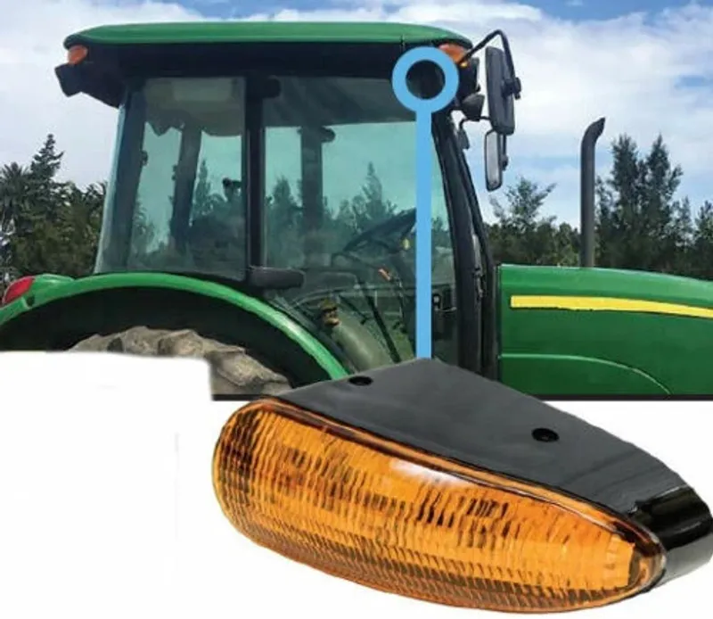 21W Лед LED Сигнална Лампа Мигач Аварийна Оранжева Светлина AGCO John Deere - 0