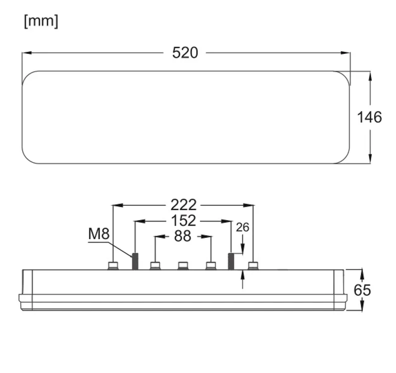 Комплект Ляв и Десен LED Светодиодни Стопове с Динамичен Бягащ Мигач, 52см x 14.6см, 7 Функции, Е-Мark, 12V-24V, МAN, DAF, SCANIA, Mercedes, Volvo, Iveco - 0