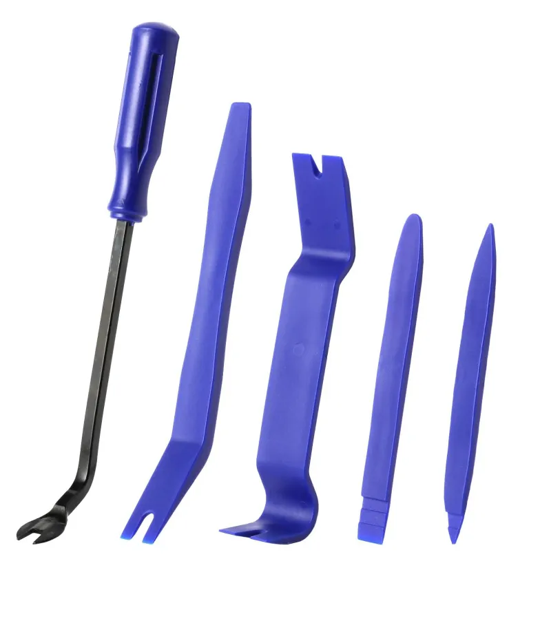 Комплект от 5 части инструменти за сваляне демонтиране на кори щипки лайсни тапицерия радио - 0