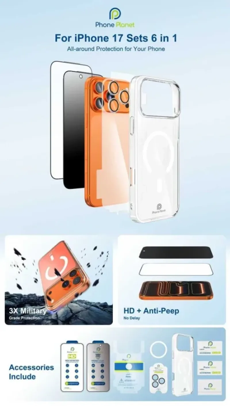 6 в 1 Phone Planet SET за Iphone 17 PRO MAX - 0