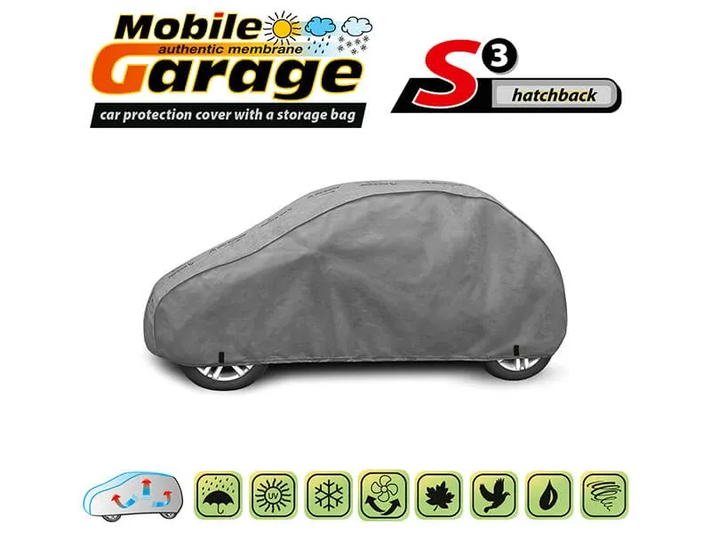 Висококачествено Покривало Kegel серия Mobile Garage размер S3 за хечбек 335-355см x 126-136см, сиво - 0