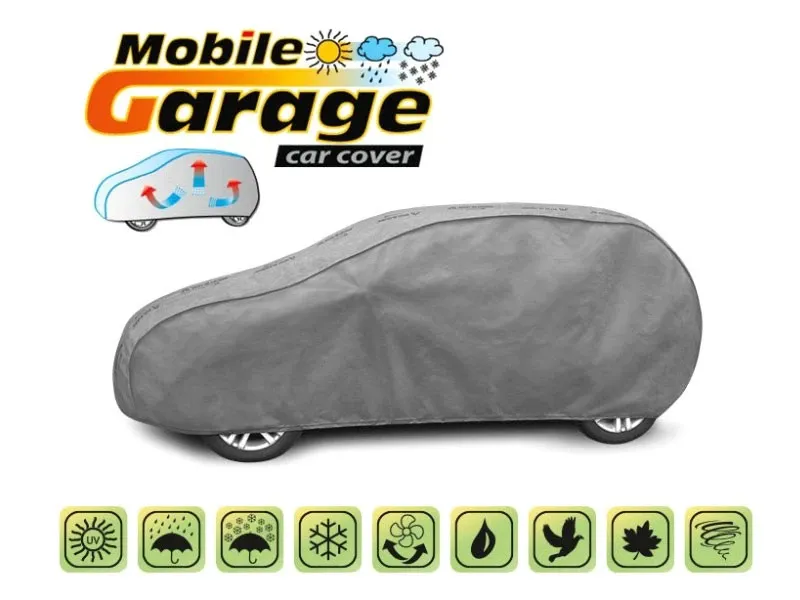 Висококачествено Покривало Kegel серия Mobile Garage размер L1 за хечбек/комби 405-430см x 126-136см, сиво - 0