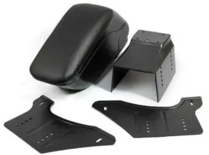 Черен кожен подлакътник барче универсален с планки и слайдер