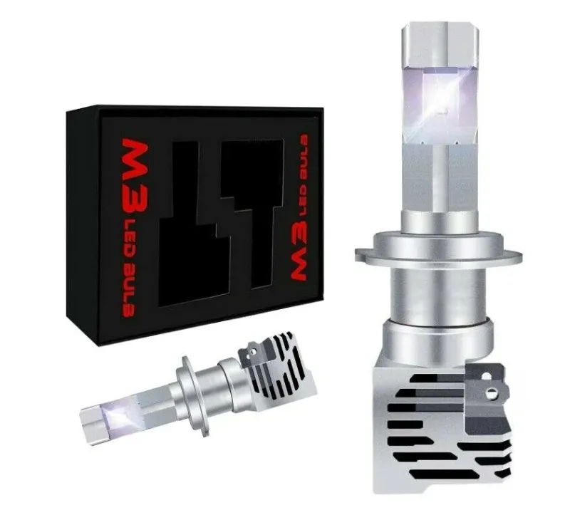 Комплект Умалени Мини Лед Led Диодни Крушки M3 H1 Х1 12V 24V 50W 5000lm за Трактори Мотоциклети Мотори Автомобили - 0