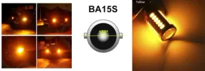 LED Лед Крушки, 33 SMD, С Лупа, BA15S 1156 (P21W), 12V, Оранжева Светлина
