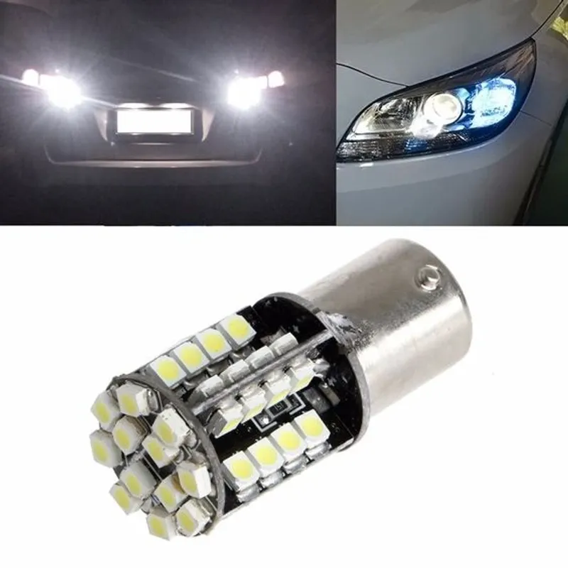 LED Лед Крушки, 44 SMD, Canbus, 1156 (P21W), 12V, Бяла Светлина - 0